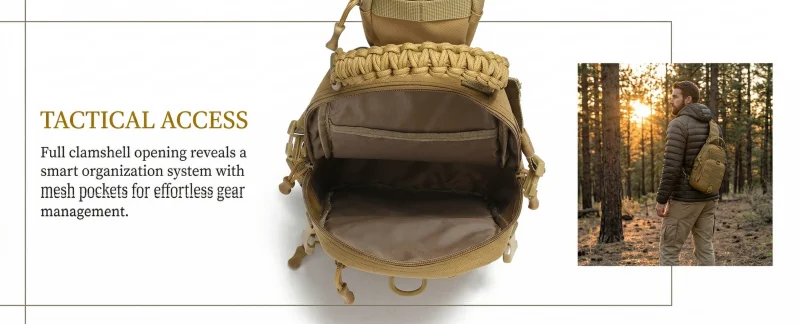 THURAM Chest Pack Travel Crossbody Bag Tactical Messenger Bag for Men Nylon Military Sling Backpack MOLLE System