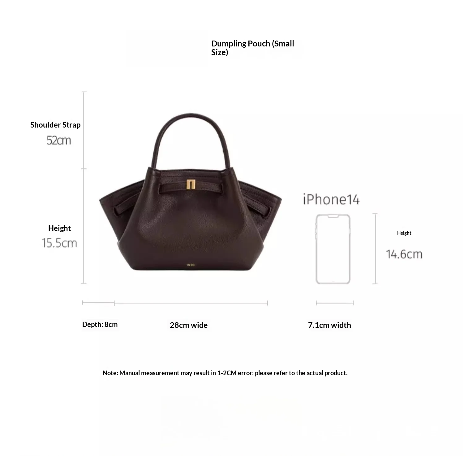 JW PEI Dumpling Bag, New Style, Genuine Leather, Tote Bag, Various Sizes, Women's Shoulder Bag, Crossbody Bag