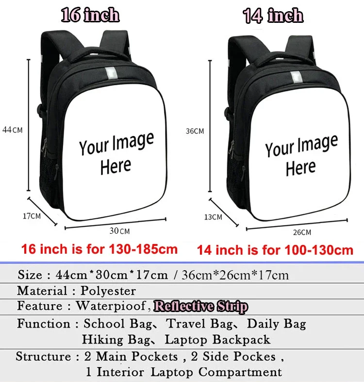 14/16inch Kawaii Graffiti Bear Print Backpack for 3-18 Years Old Hip Hop Children Kids School Bags Teenager Travel Daypack Gift