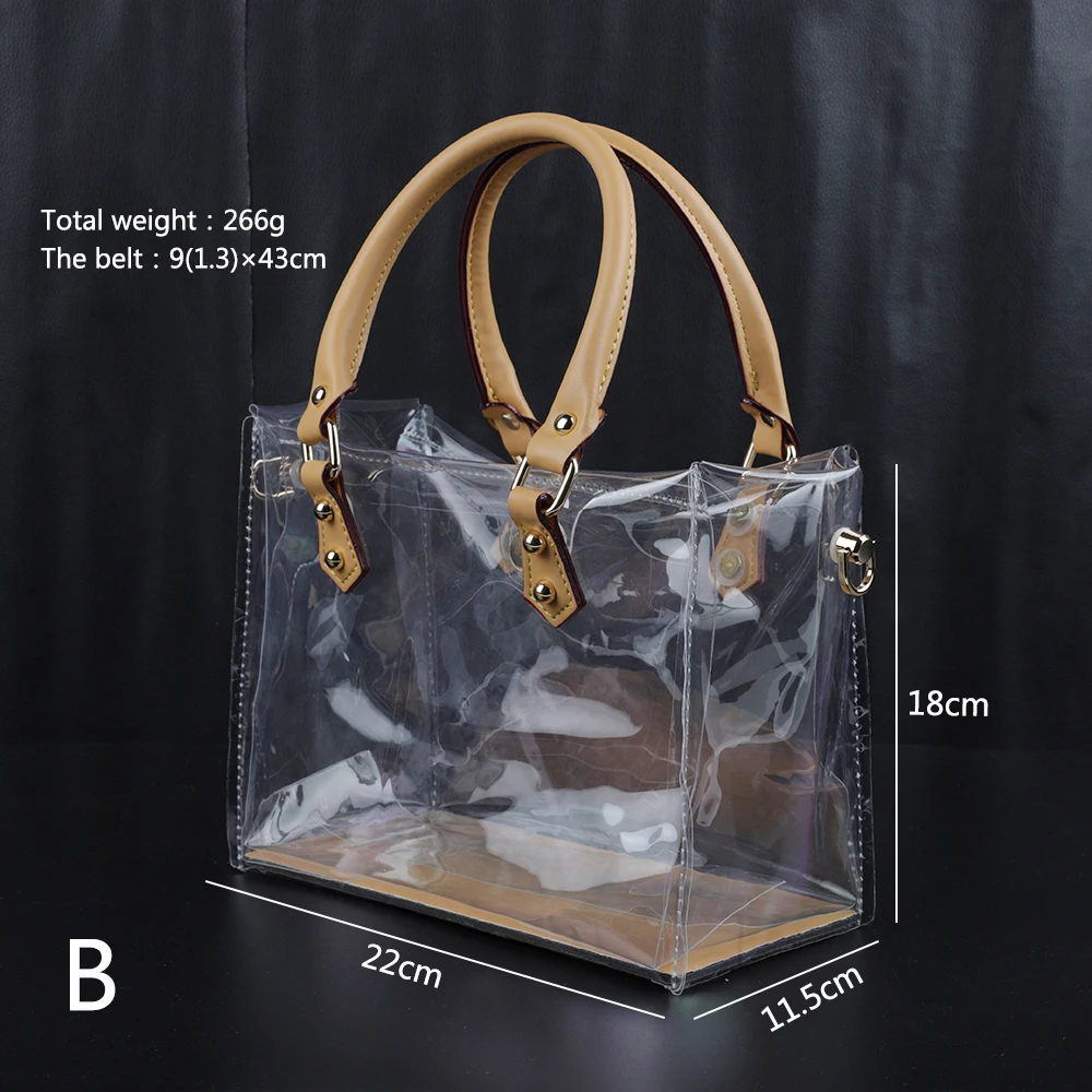 Handmade TPU Bag Accessories Fashion Leather Shoulder Strap Large Capacity Handbag Making Kit for DIY Clear Tote Bag