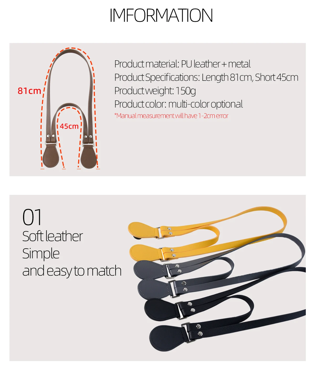 New O bag Multifunctional Strap handles For obag Girl Women Hand Shoulder straps long short belts Handbags accessories