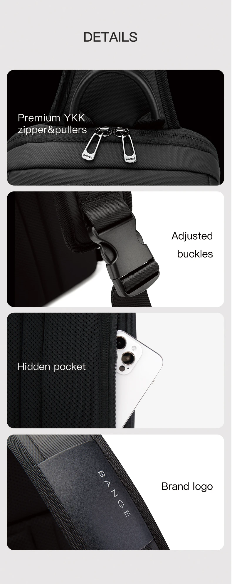 Bange Men's Shoulder Bags Crossbody Fanny Packs Luxury Waist Pack Bag Sling Men's Shoulder Bags Crossbody Outdoor Cycling Bag