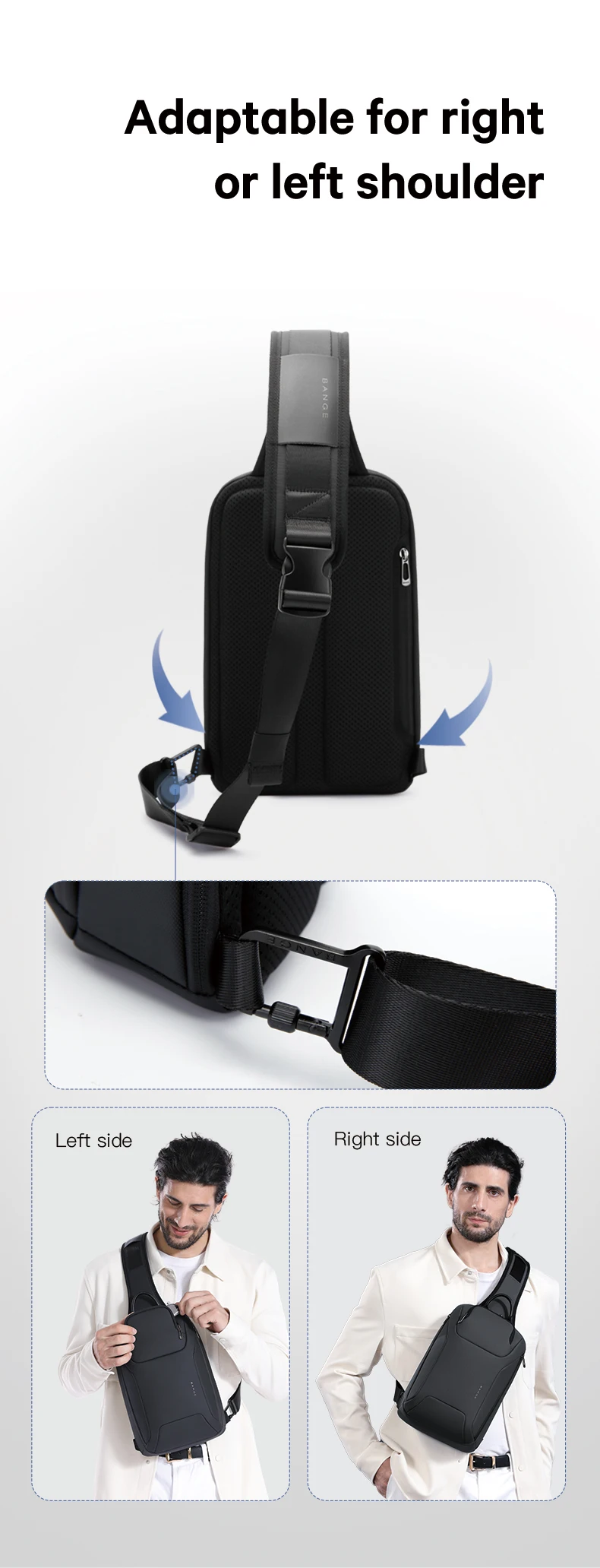 Bange Men's Shoulder Bags Crossbody Fanny Packs Luxury Waist Pack Bag Sling Men's Shoulder Bags Crossbody Outdoor Cycling Bag