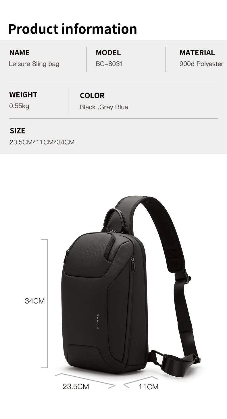 Bange Men's Shoulder Bags Crossbody Fanny Packs Luxury Waist Pack Bag Sling Men's Shoulder Bags Crossbody Outdoor Cycling Bag