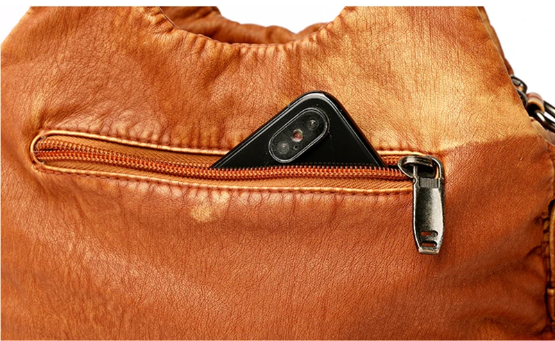 Yogodlns Vintage Soft PU Leather Shoulder Bag Women Large Capacity Handbag Fashion Crossbody Bag Stitching Color Handle Bag sac