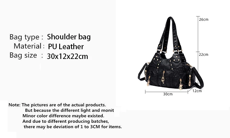 Yogodlns Vintage Soft PU Leather Shoulder Bag Women Large Capacity Handbag Fashion Crossbody Bag Stitching Color Handle Bag sac