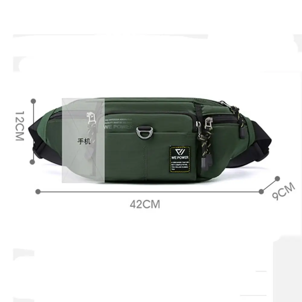 Casual Nylon Men Waist Fanny Pack Solid Color Multi-Pocket Sling Chest Bag Anti-theft Large-capacity Male Pouch Purse