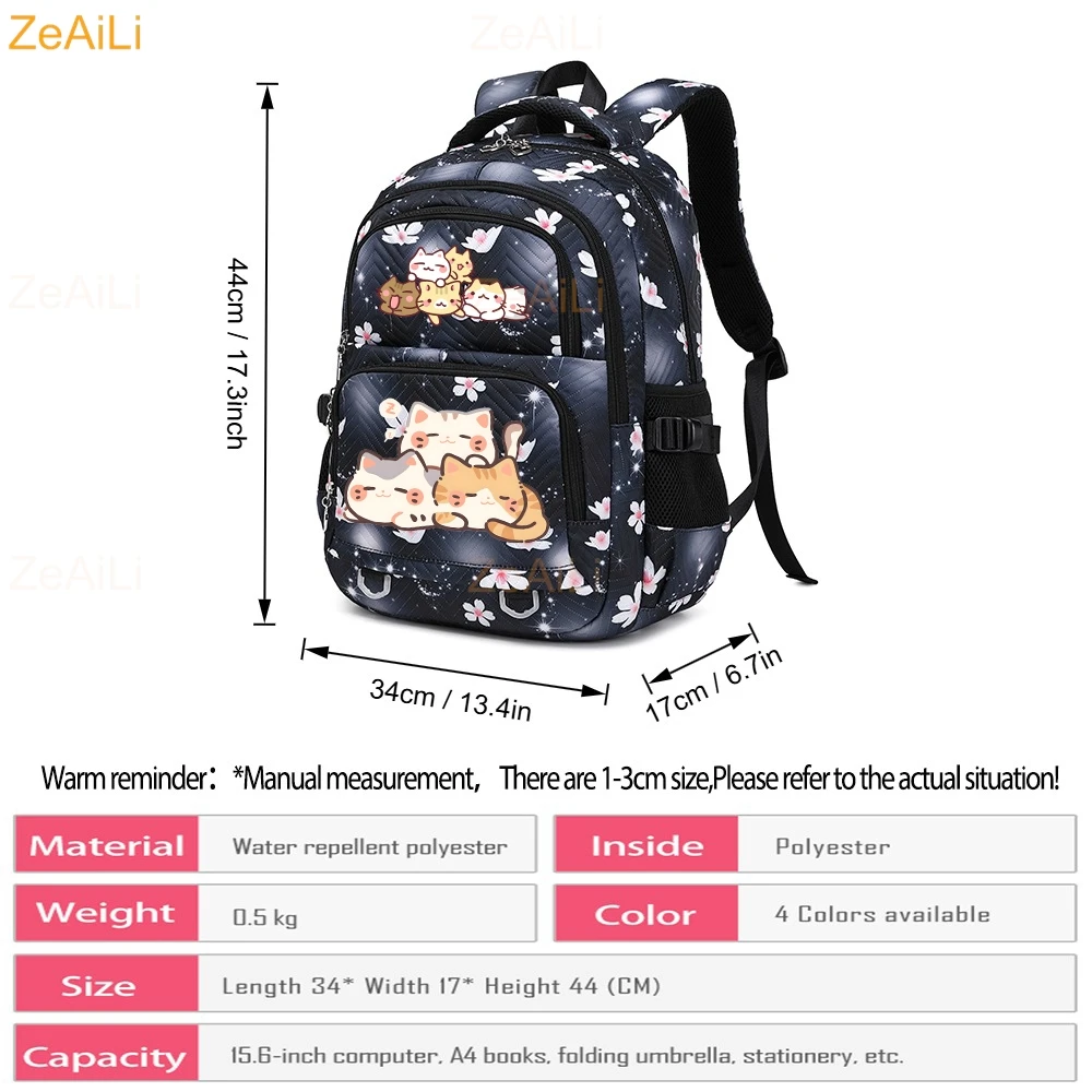 Cute Cat Dog Themed Casual Waterproof Women Backpack Female Travel Bag Backpacks Schoolbag for Teenage Girls Bookbag Mochila