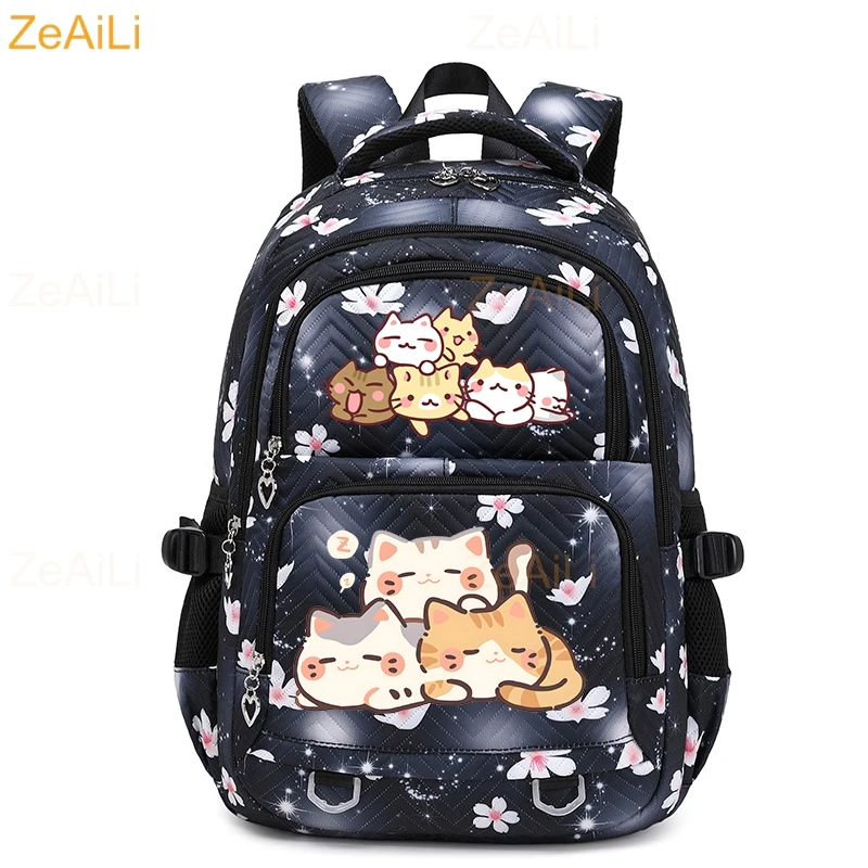 Cute Cat Dog Themed Casual Waterproof Women Backpack Female Travel Bag Backpacks Schoolbag for Teenage Girls Bookbag Mochila