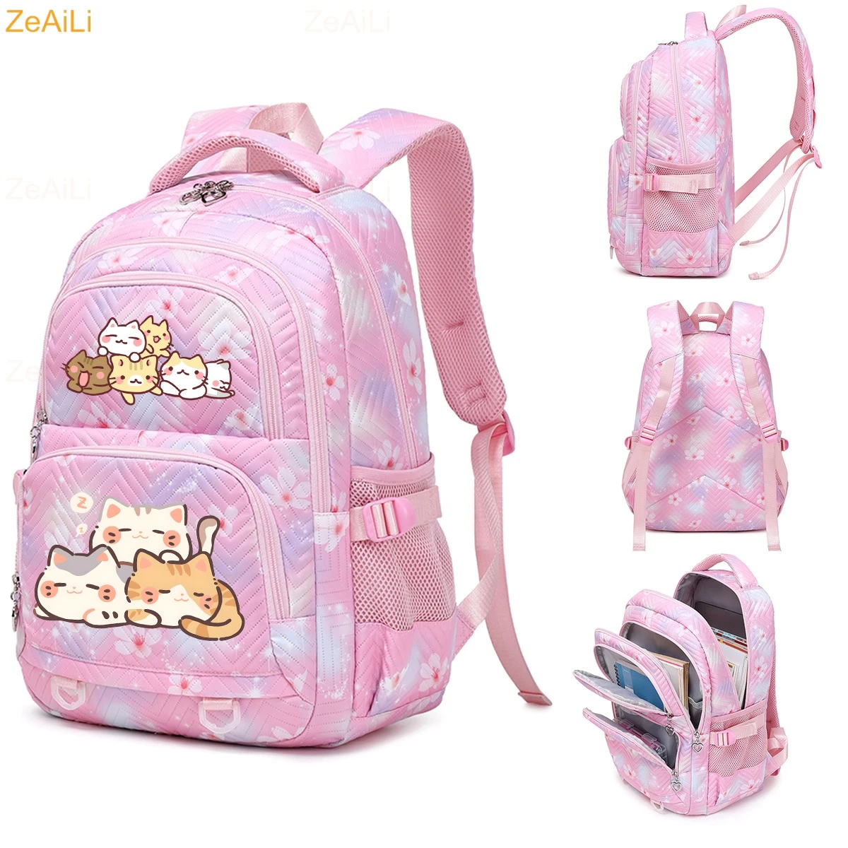 Cute Cat Dog Themed Casual Waterproof Women Backpack Female Travel Bag Backpacks Schoolbag for Teenage Girls Bookbag Mochila