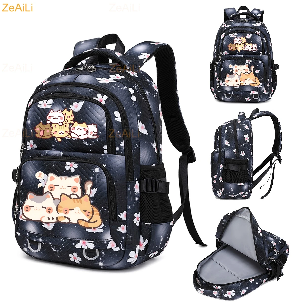 Cute Cat Dog Themed Casual Waterproof Women Backpack Female Travel Bag Backpacks Schoolbag for Teenage Girls Bookbag Mochila