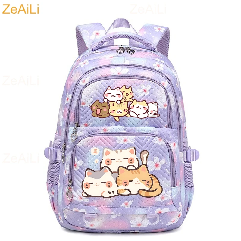 Cute Cat Dog Themed Casual Waterproof Women Backpack Female Travel Bag Backpacks Schoolbag for Teenage Girls Bookbag Mochila