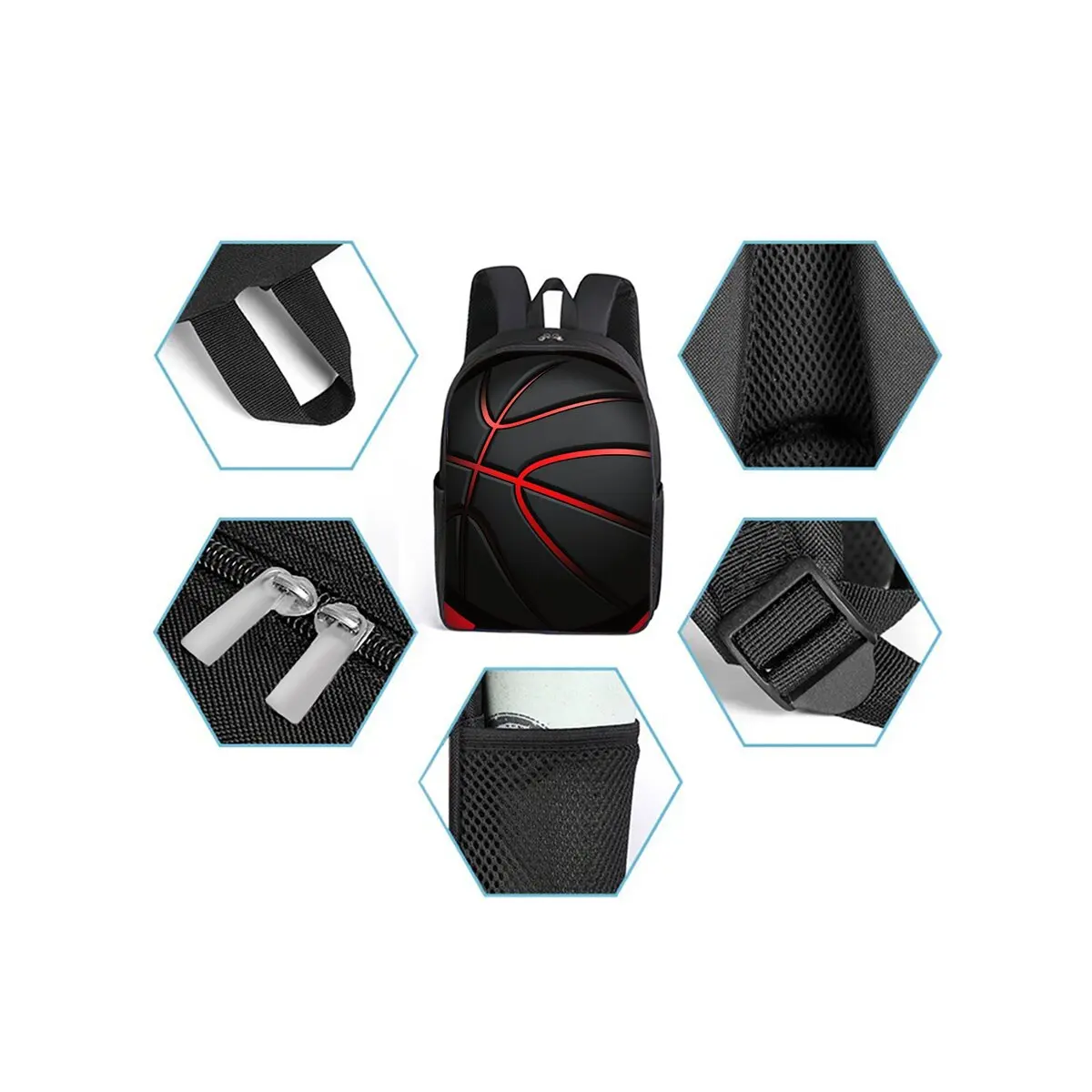 Basketball Print 3Pcs/Set Backpack with Messenger Bags ,Pencil Bags for Boy/Girl Best Gift Cartoon Student School Bags