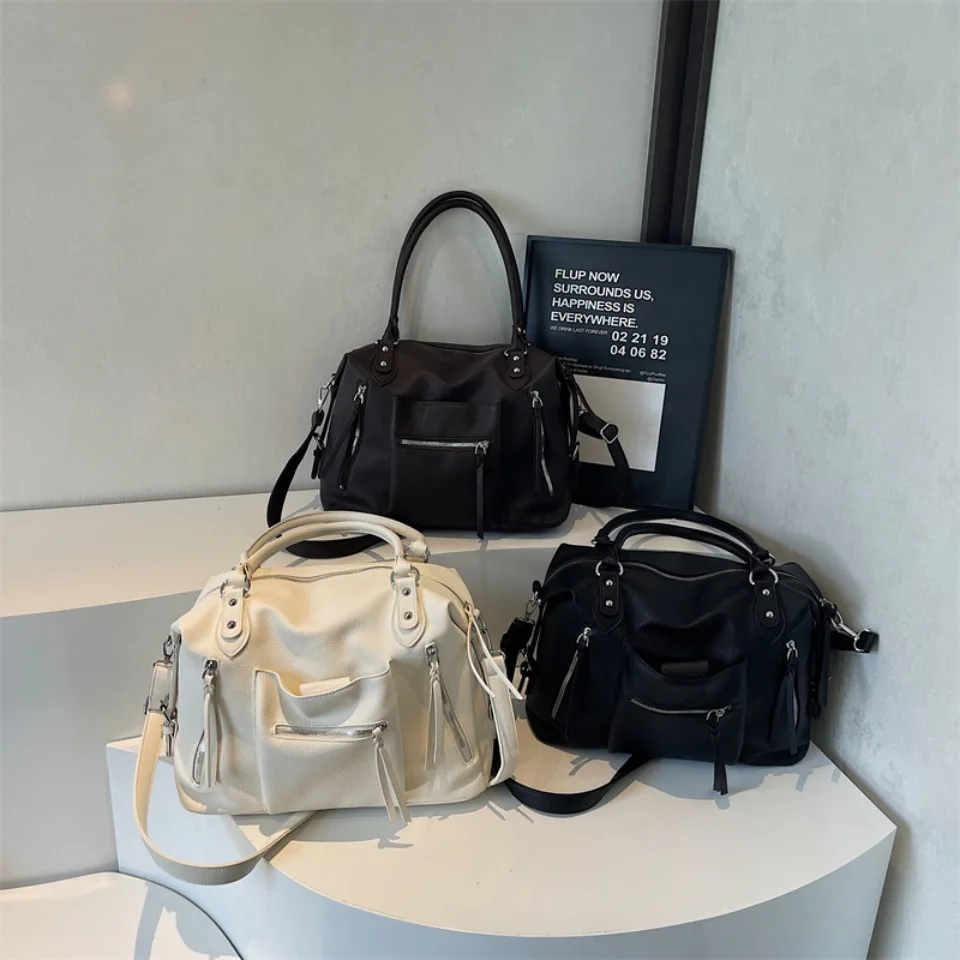 High Quality Soft Leather Crossbody Shoulder Bag for Women Luxury Brand Designe Casual Daily Use Casual Tote Bag Winter Style