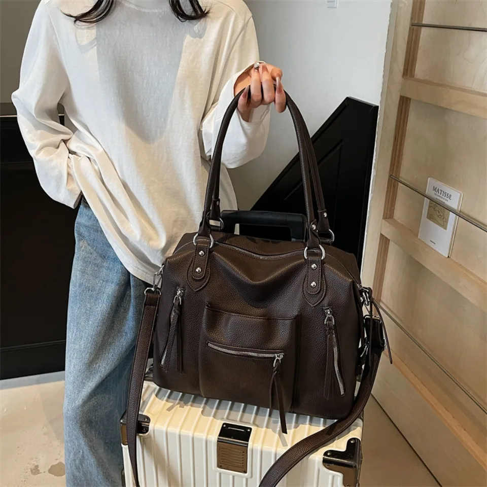 High Quality Soft Leather Crossbody Shoulder Bag for Women Luxury Brand Designe Casual Daily Use Casual Tote Bag Winter Style