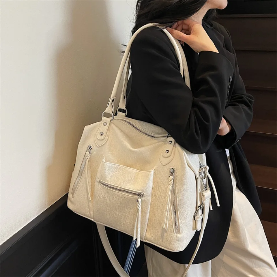 High Quality Soft Leather Crossbody Shoulder Bag for Women Luxury Brand Designe Casual Daily Use Casual Tote Bag Winter Style