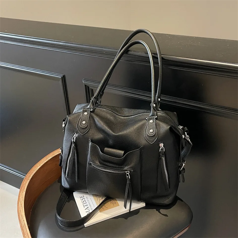 High Quality Soft Leather Crossbody Shoulder Bag for Women Luxury Brand Designe Casual Daily Use Casual Tote Bag Winter Style