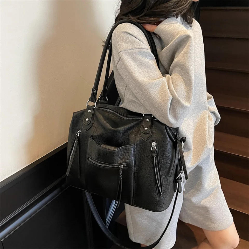 High Quality Soft Leather Crossbody Shoulder Bag for Women Luxury Brand Designe Casual Daily Use Casual Tote Bag Winter Style