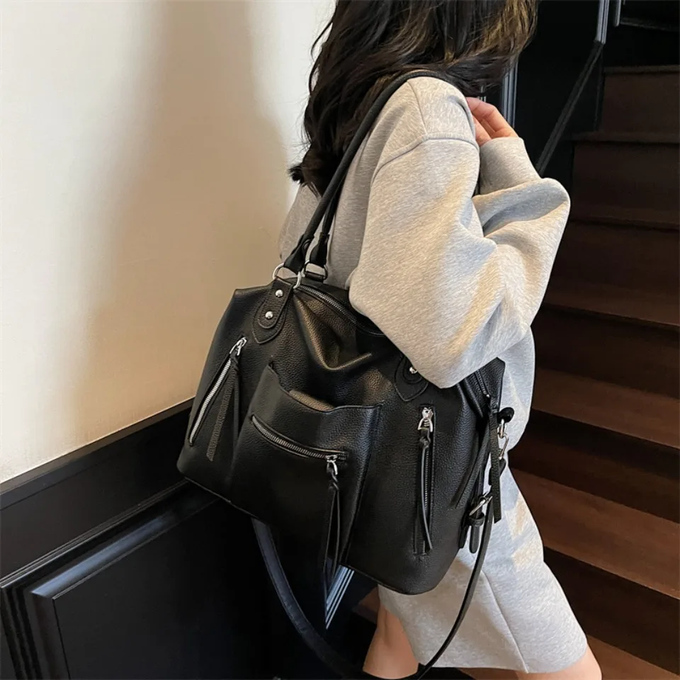 High Quality Soft Leather Crossbody Shoulder Bag for Women Luxury Brand Designe Casual Daily Use Casual Tote Bag Winter Style