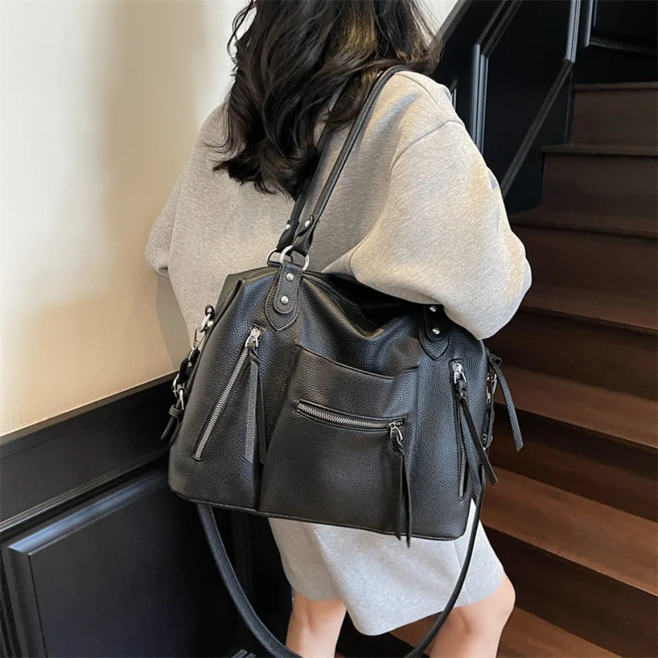 High Quality Soft Leather Crossbody Shoulder Bag for Women Luxury Brand Designe Casual Daily Use Casual Tote Bag Winter Style