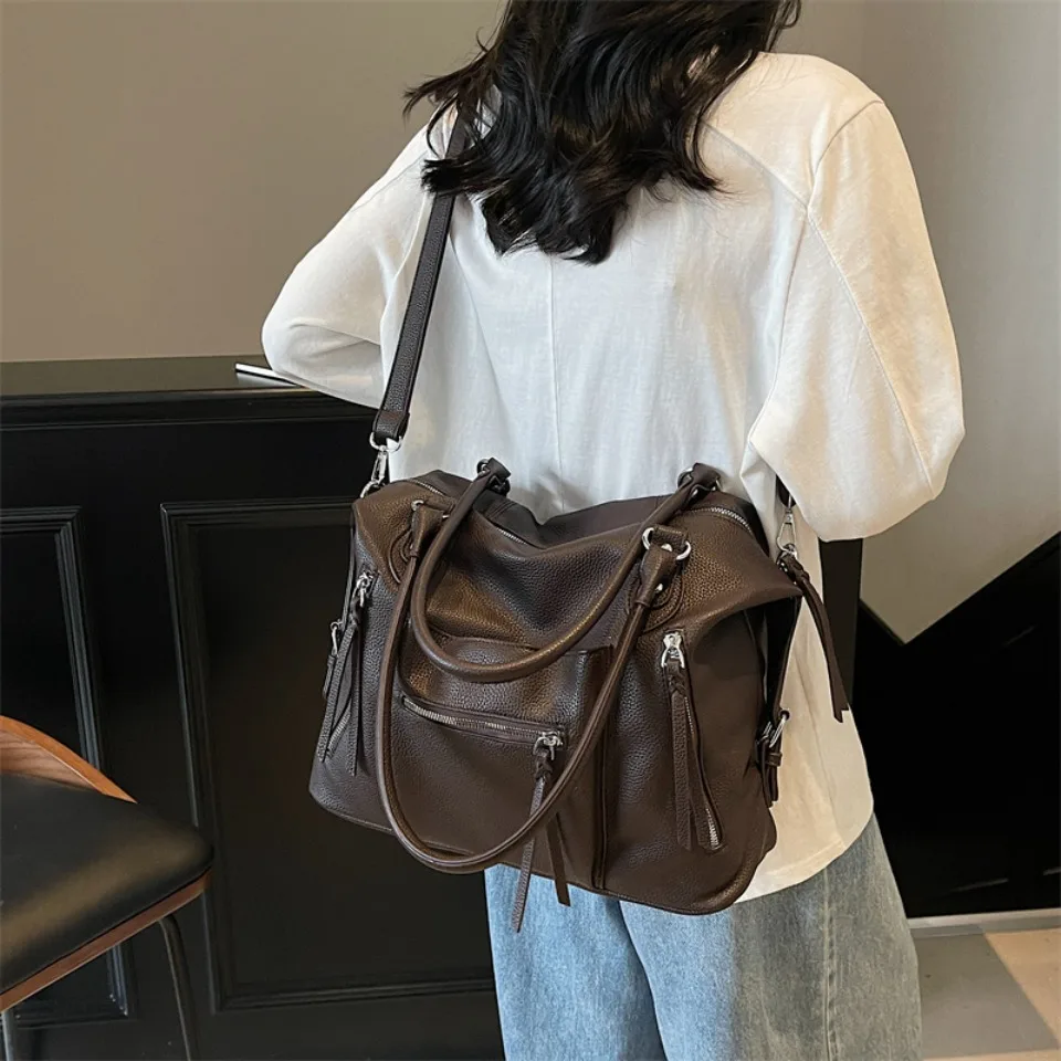 High Quality Soft Leather Crossbody Shoulder Bag for Women Luxury Brand Designe Casual Daily Use Casual Tote Bag Winter Style