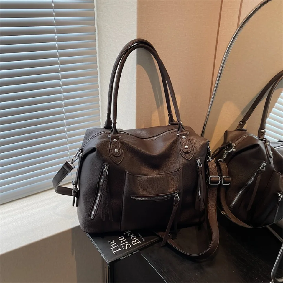 High Quality Soft Leather Crossbody Shoulder Bag for Women Luxury Brand Designe Casual Daily Use Casual Tote Bag Winter Style