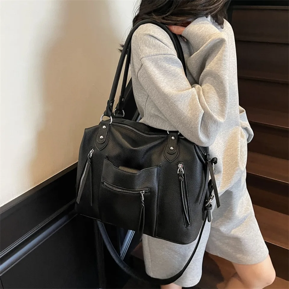 High Quality Soft Leather Crossbody Shoulder Bag for Women Luxury Brand Designe Casual Daily Use Casual Tote Bag Winter Style
