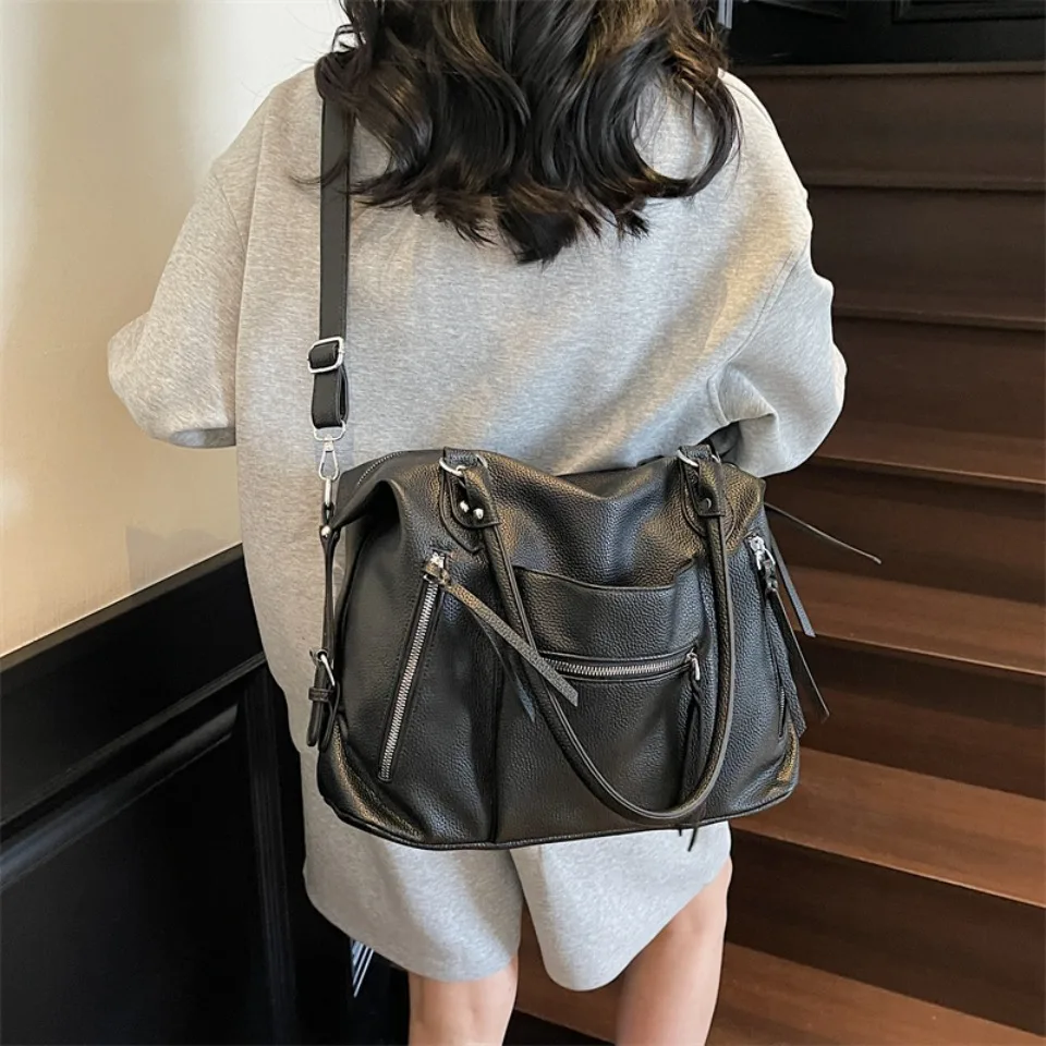 High Quality Soft Leather Crossbody Shoulder Bag for Women Luxury Brand Designe Casual Daily Use Casual Tote Bag Winter Style