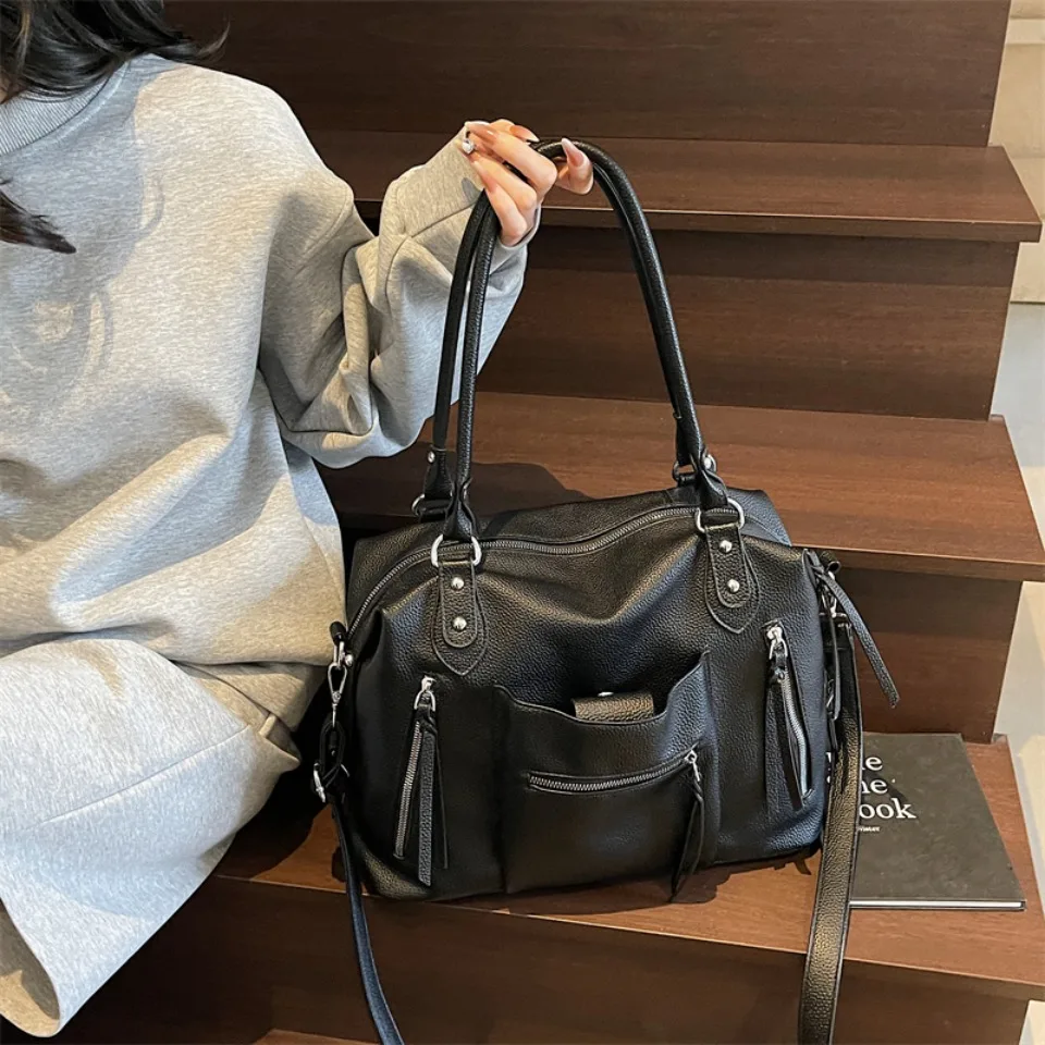 High Quality Soft Leather Crossbody Shoulder Bag for Women Luxury Brand Designe Casual Daily Use Casual Tote Bag Winter Style