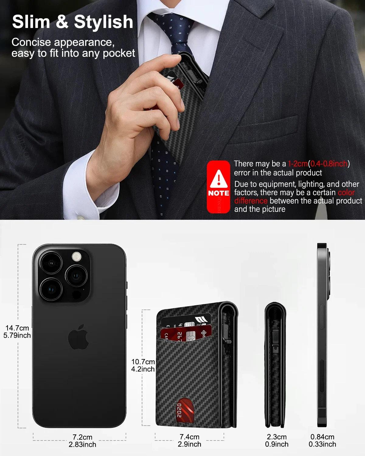 Rfid High Quality Business Credit Card Holder Men Wallets Carbon Fiber Pocket Wallet Bank Cardholder Mini Bag Walet Gift for Men