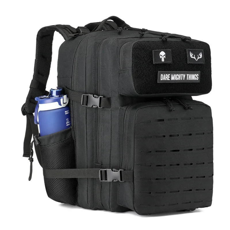 45L Men's Outdoor Backpack Molle Hiking with Bottle Stand Outdoor Hiking Bag Fitness Backpack