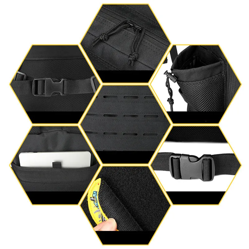 45L Men's Outdoor Backpack Molle Hiking with Bottle Stand Outdoor Hiking Bag Fitness Backpack