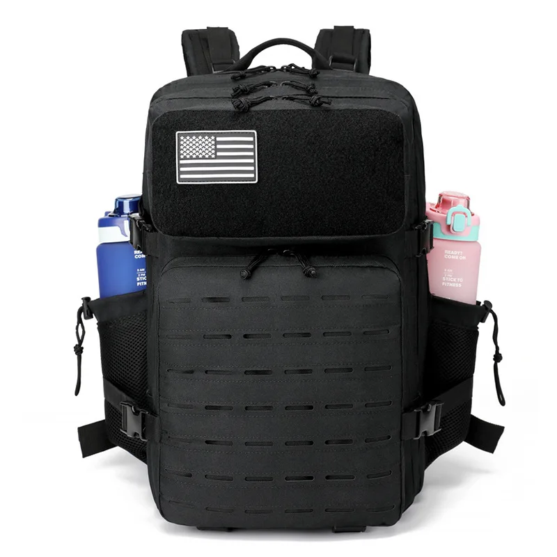 45L Men's Outdoor Backpack Molle Hiking with Bottle Stand Outdoor Hiking Bag Fitness Backpack