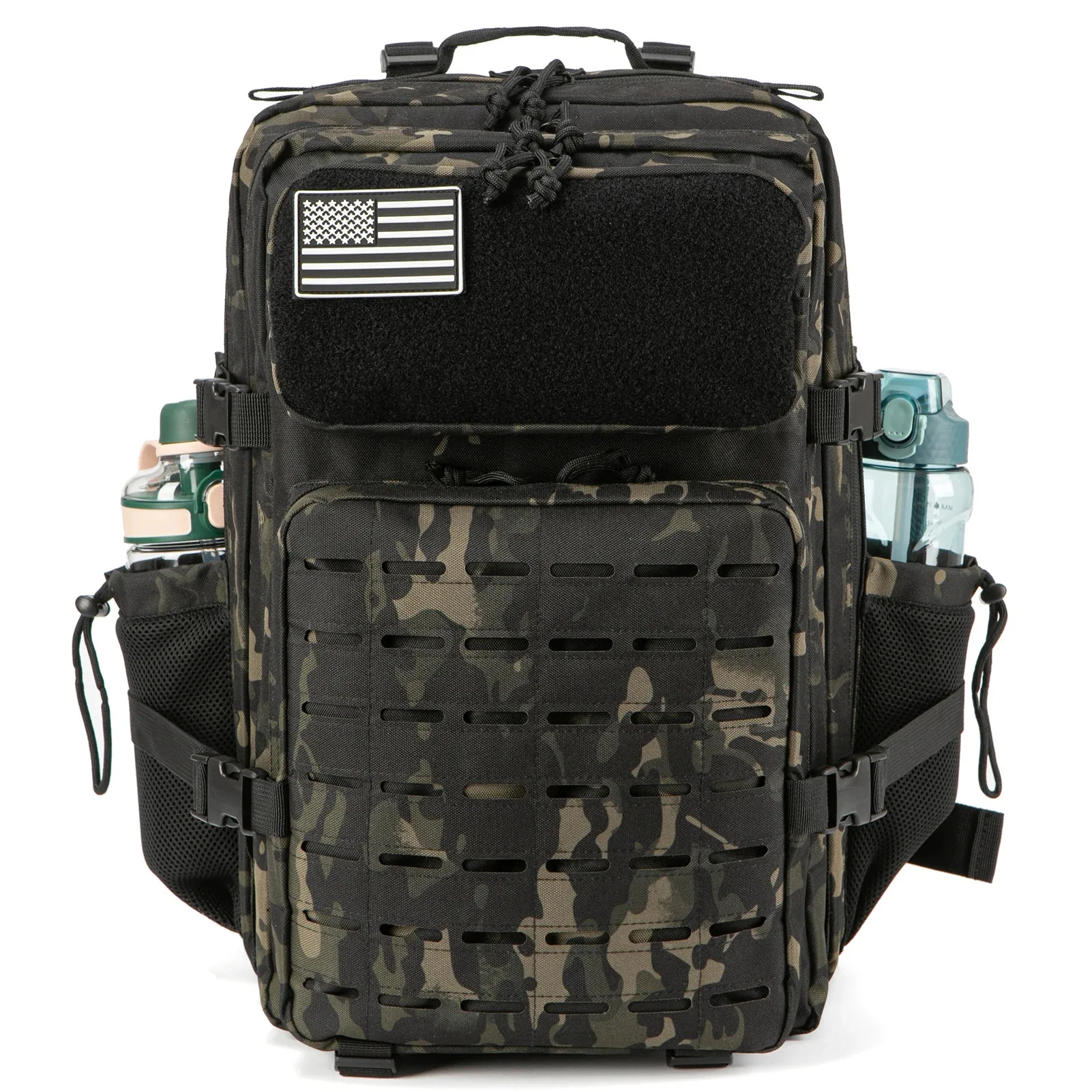 45L Men's Outdoor Backpack Molle Hiking with Bottle Stand Outdoor Hiking Bag Fitness Backpack