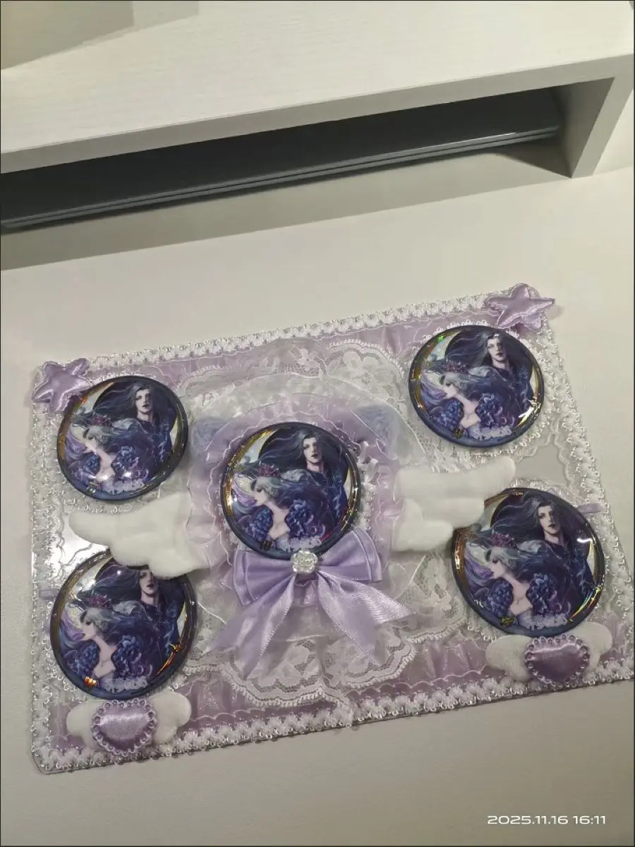 Handmade Lace Bowknot Cat Ears Wings Large Capacity Ribbon Ita Board Badge Holder Ita Bag Accessory Ita Bag Insert Board