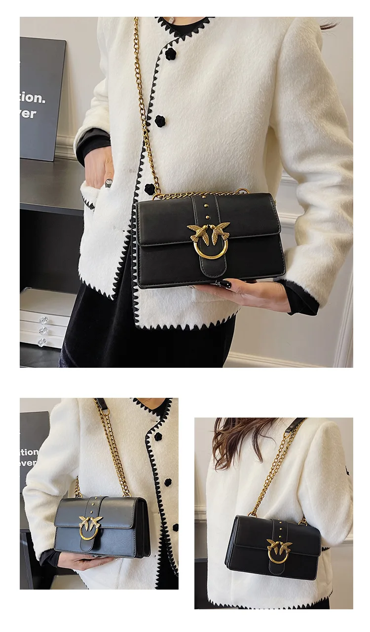 For Pinko Women's Unique Design Multiway Bag for Women Exquisite Details High Quality Shoulder Underarm Purse Sophisticated