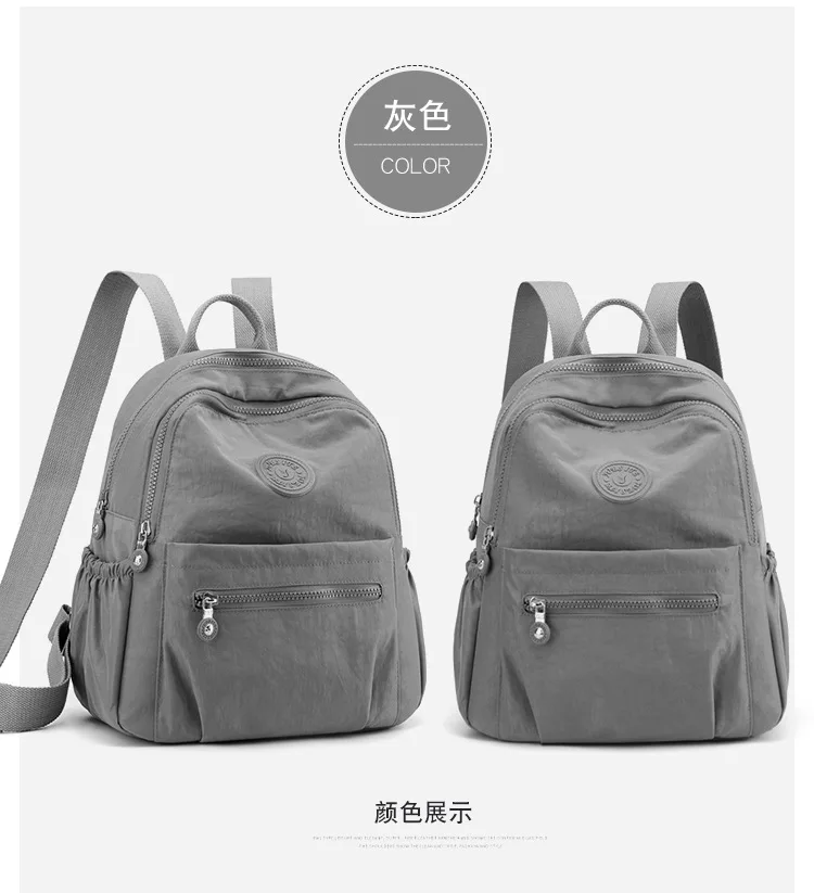 Women Stylish Nylon Oxford Backpack Korean Trendy Small Rucksack Versatile Canvas Bookbag Mommy Travel Bag