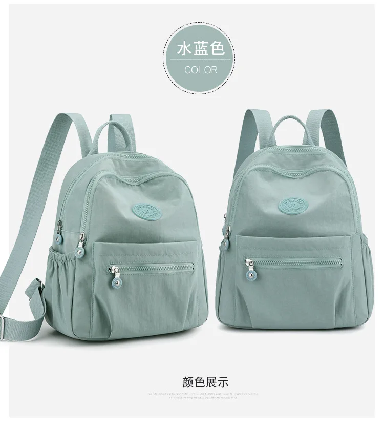 Women Stylish Nylon Oxford Backpack Korean Trendy Small Rucksack Versatile Canvas Bookbag Mommy Travel Bag