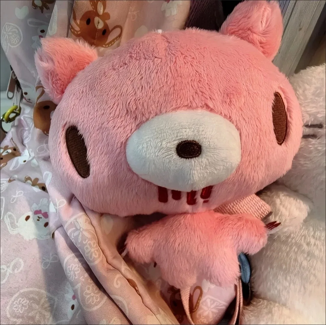 Kawaii Pink Plush Bear Coin Purse Mini Wallet Card Holder Cute Animal Bag Charm Keychain Pouch Small Credit Card Case Girls Gif