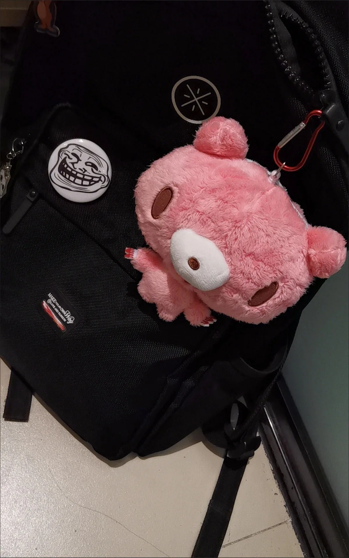 Kawaii Pink Plush Bear Coin Purse Mini Wallet Card Holder Cute Animal Bag Charm Keychain Pouch Small Credit Card Case Girls Gif
