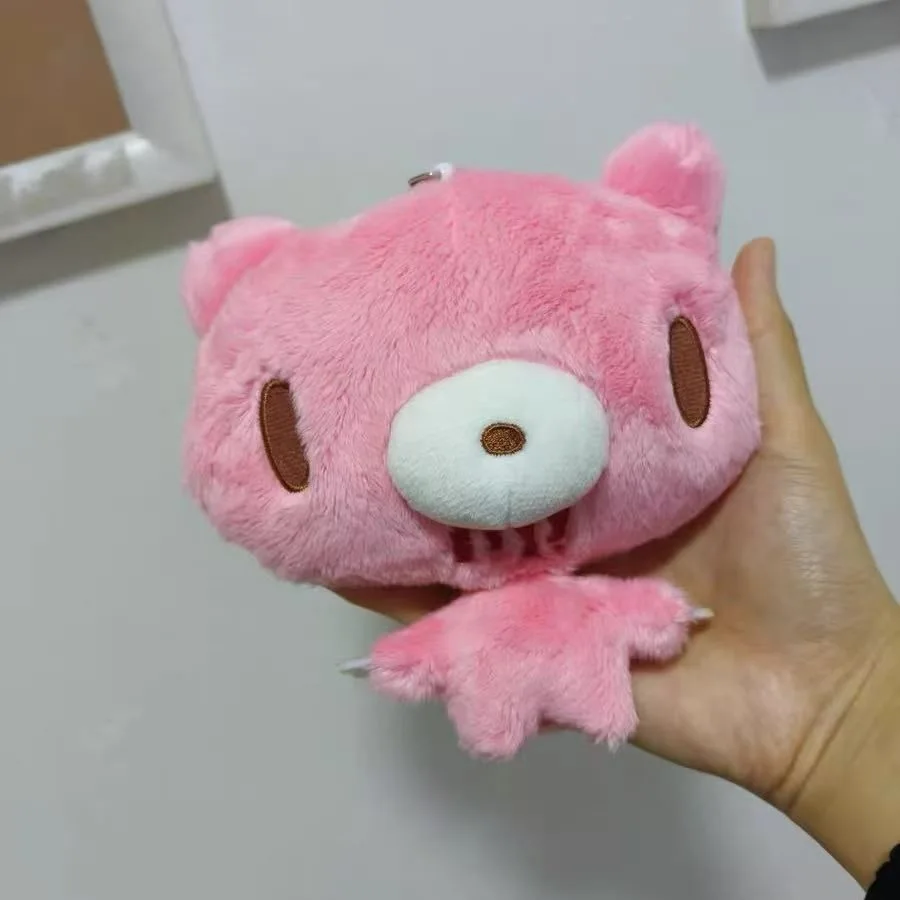 Kawaii Pink Plush Bear Coin Purse Mini Wallet Card Holder Cute Animal Bag Charm Keychain Pouch Small Credit Card Case Girls Gif