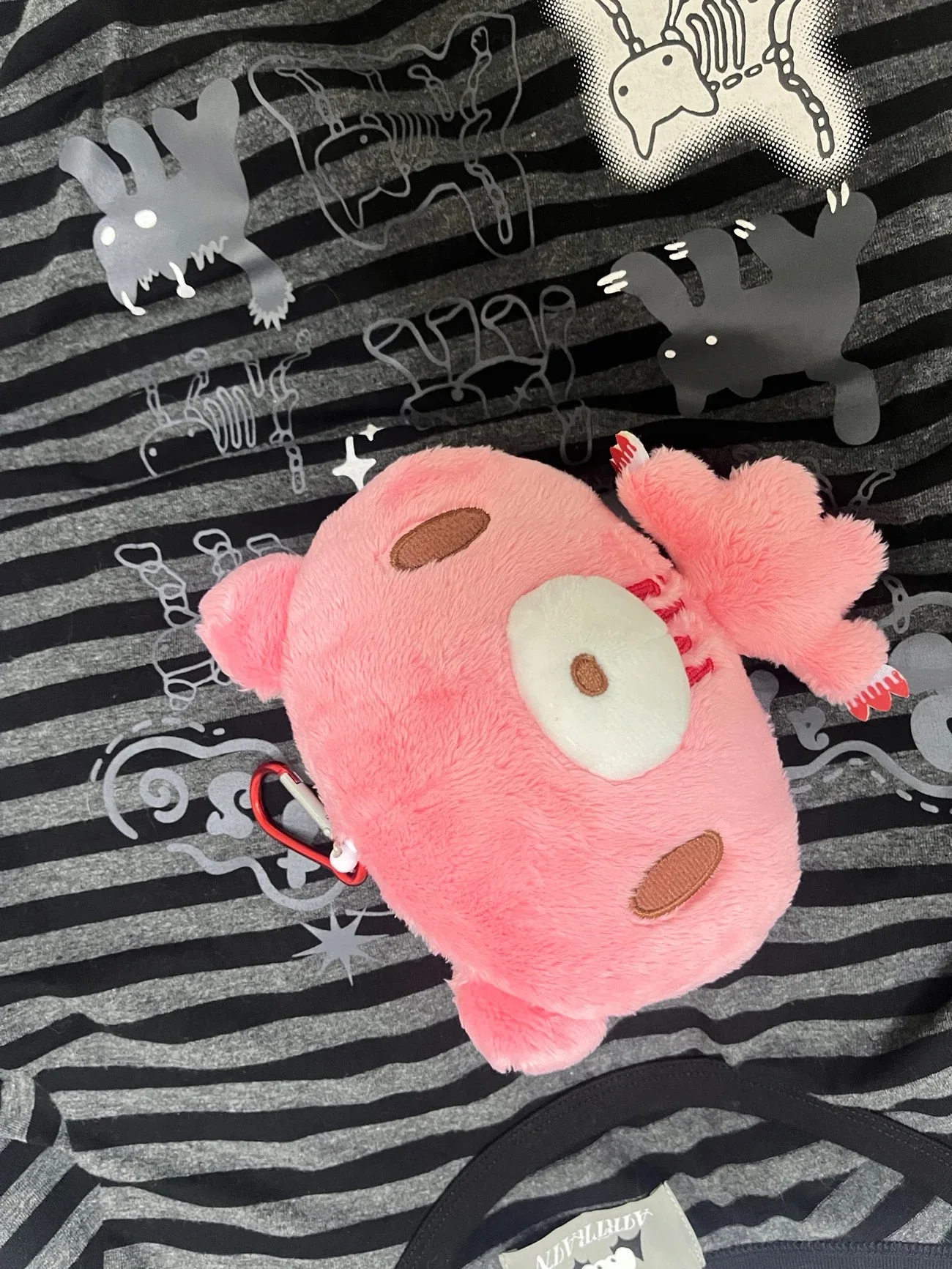 Kawaii Pink Plush Bear Coin Purse Mini Wallet Card Holder Cute Animal Bag Charm Keychain Pouch Small Credit Card Case Girls Gif
