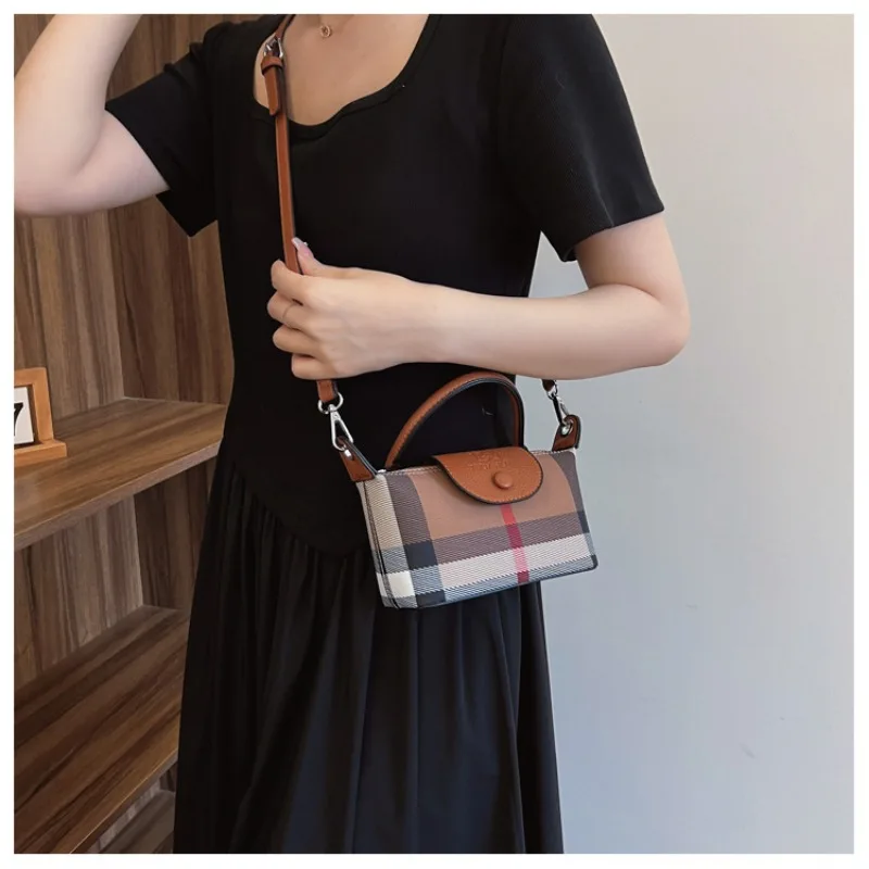 1pcs PU Flap Button Mini Shoulder Bag With Adjustable Strap Crossbody Purse
