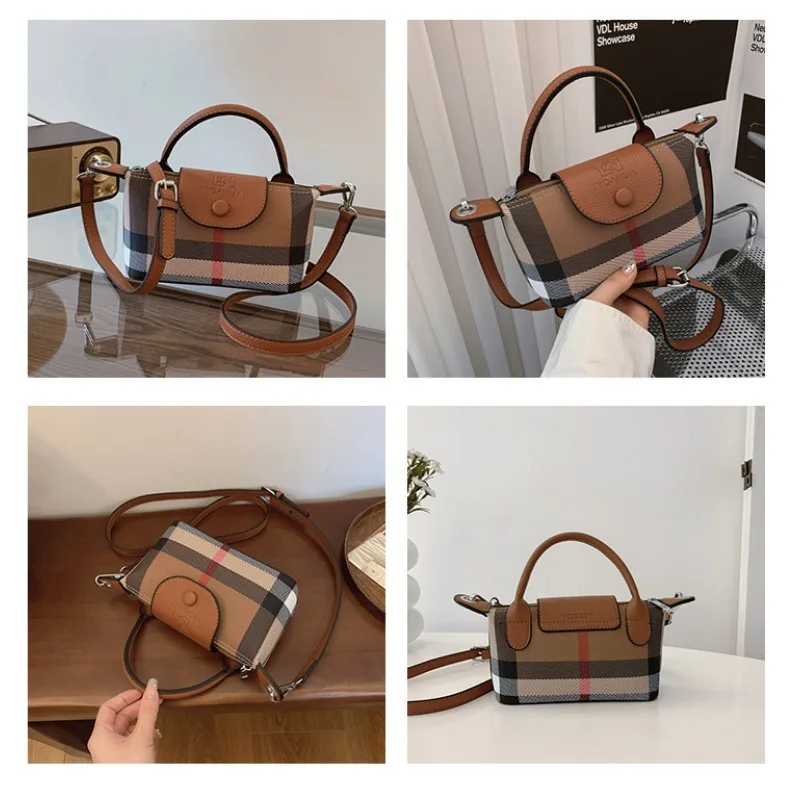 1pcs PU Flap Button Mini Shoulder Bag With Adjustable Strap Crossbody Purse