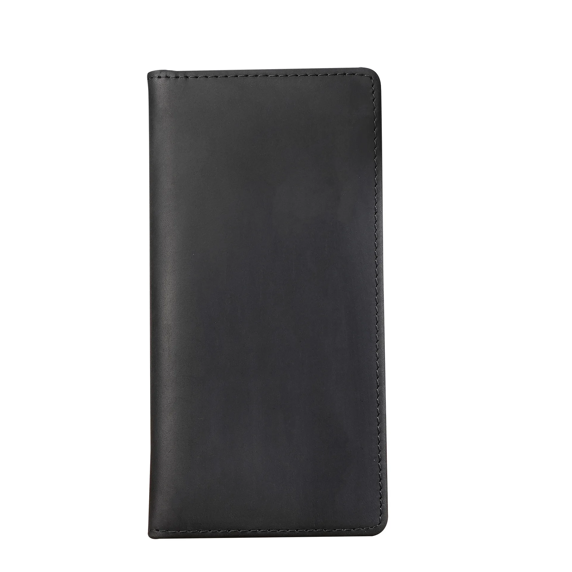 Men's Crazy Horse Leather Long Wallet Head Layer Leather Leather Retro Card Bag Multi Functional