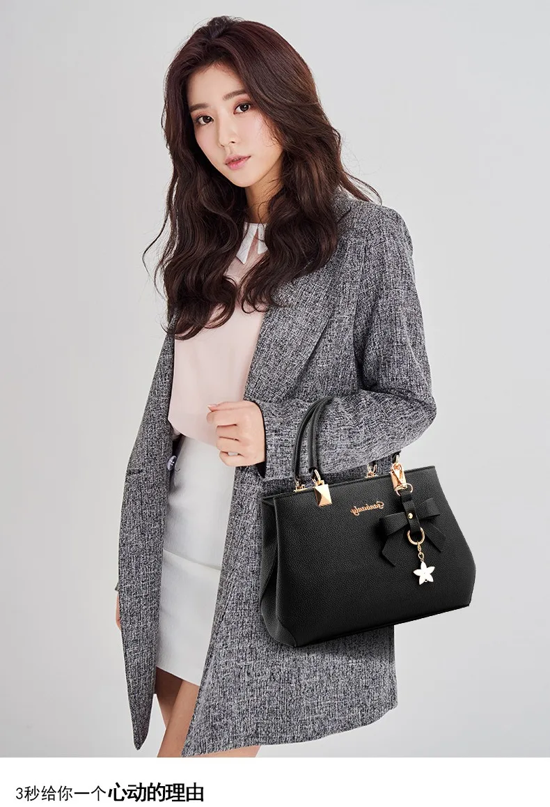 New Korean version trendy autumn and winter bow women's bag portable shoulder bag messenger bag killer bag mother bag large capa