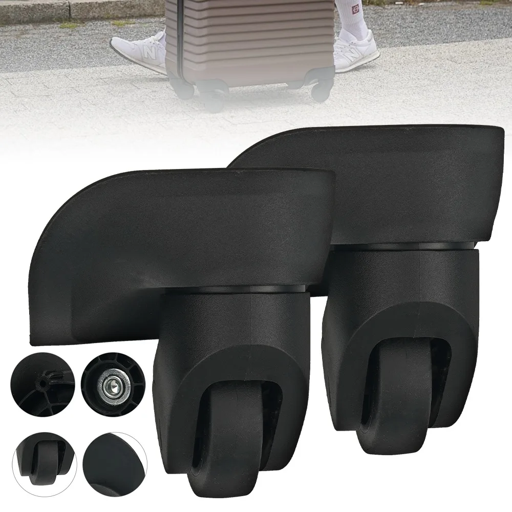 Set of 4 Luggage Casters 360 Degree Swivel Double Bearing Quiet Replacement Wheels Left & Right Universal Caster Bag DIY Repair