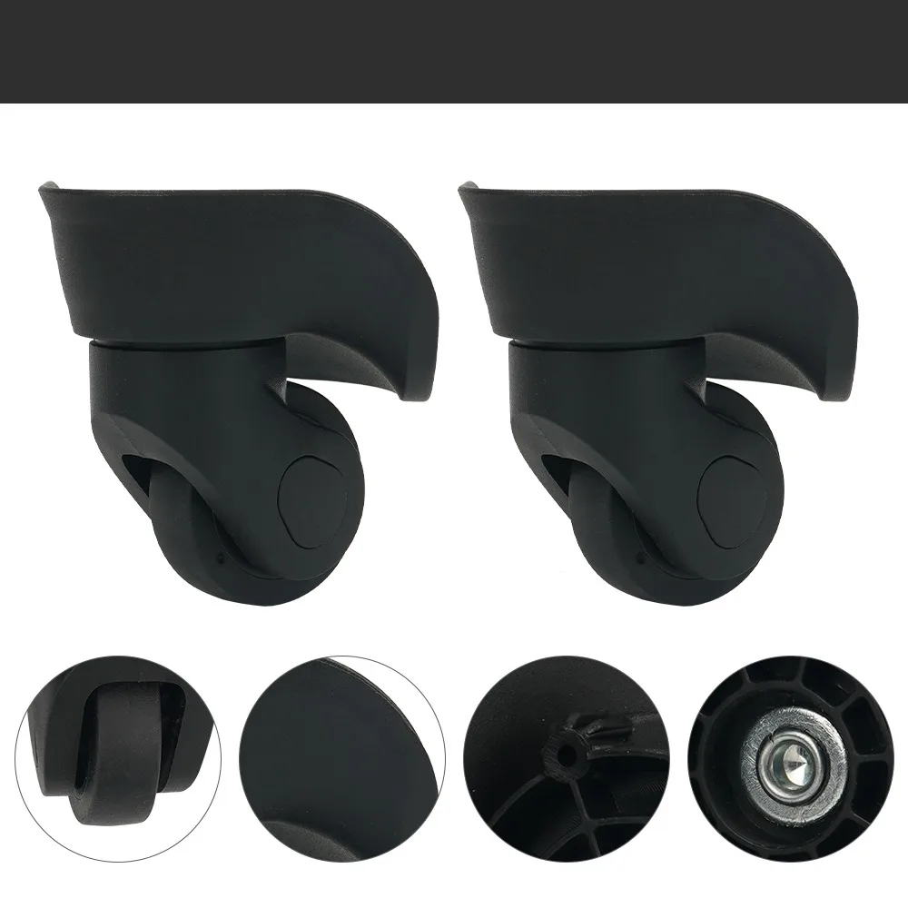 Set of 4 Luggage Casters 360 Degree Swivel Double Bearing Quiet Replacement Wheels Left & Right Universal Caster Bag DIY Repair