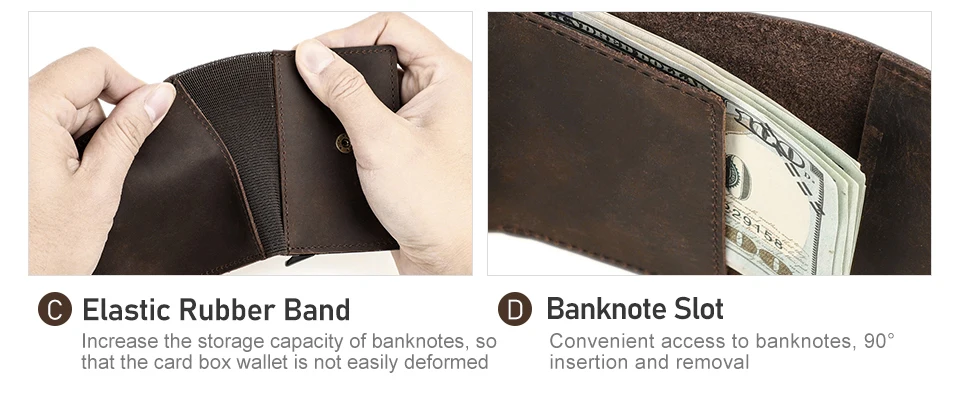 Genuine Leather RFID Credit Card Holder for Men Aluminium Box Travel Card Case Pop up Men Card Wallets Slim Money Clips