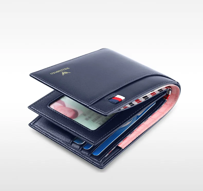 WILLIAMPOLO Men Leather Wallets Small Money Purses Design Dollar Price Top Men Thin Wallet Business Short Wallet For Men